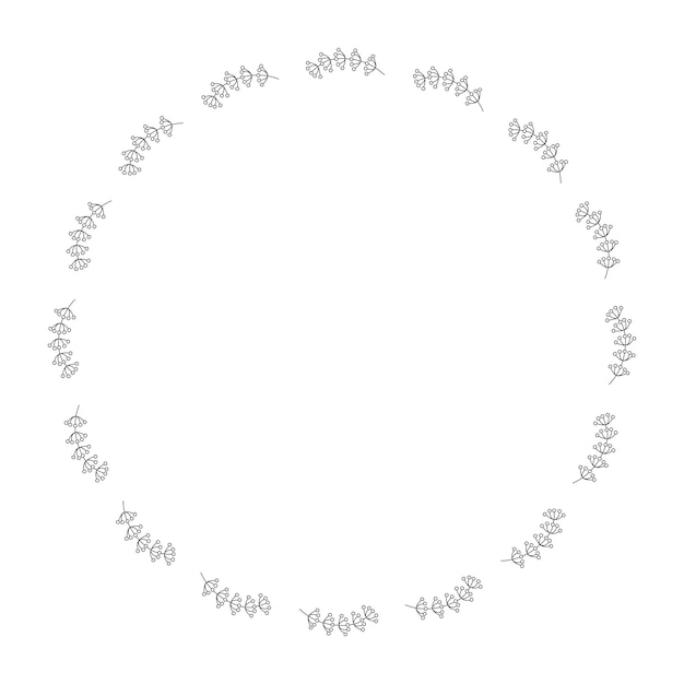 Marco floral monocromático vectorial Guirnalda de flores decorativas Se utilizará para el diseño de vacaciones de bodas
