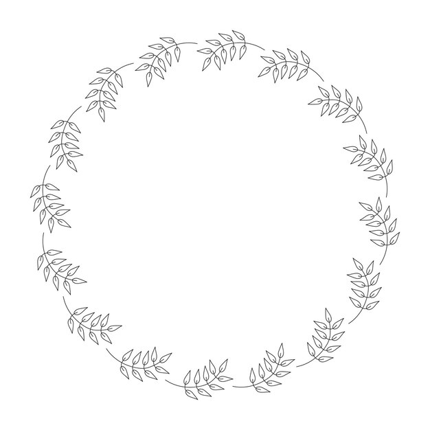 Marco floral monocromático vectorial Guirnalda de flores decorativas Se utilizará para el diseño de vacaciones de bodas