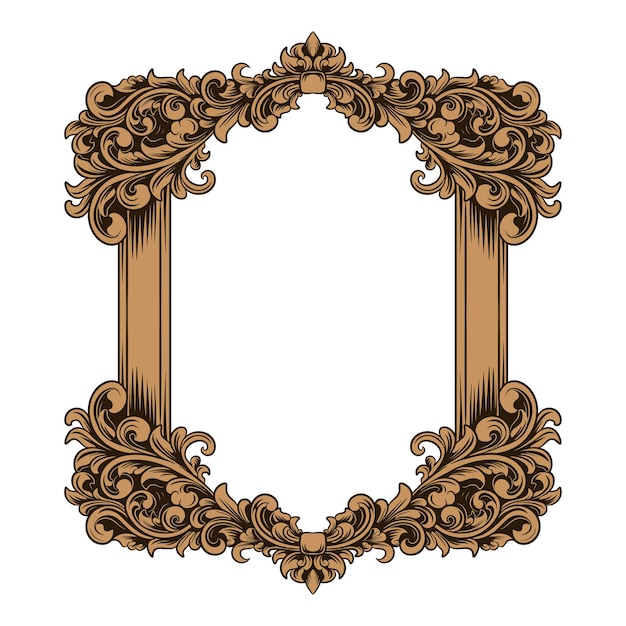 marco floral de oro ornamento vintage de lujo
