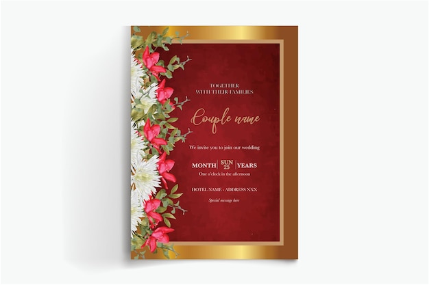 marco floral plantillas de invitación de boda
