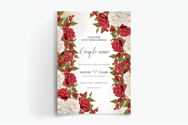 marco floral plantillas de invitación de boda