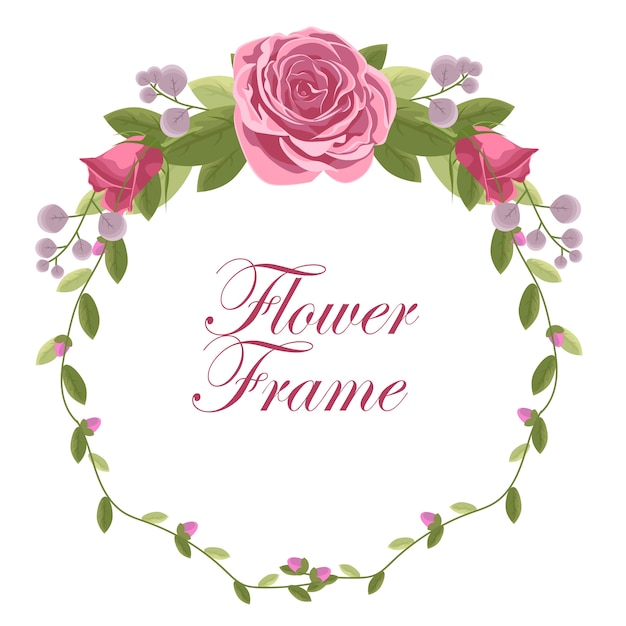 marco floral con rosa
