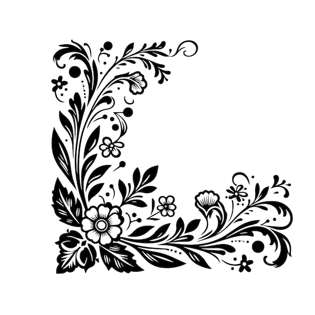 Vector marco floral vintage diseño de bordes arte vectorial