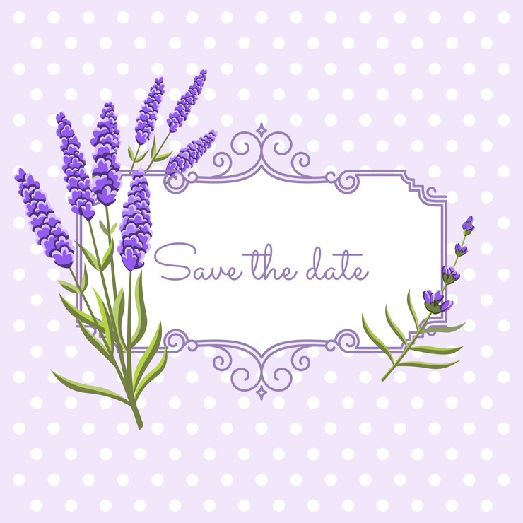 Vector marco floral vintage con lavanda en estilo provenzal. reserva