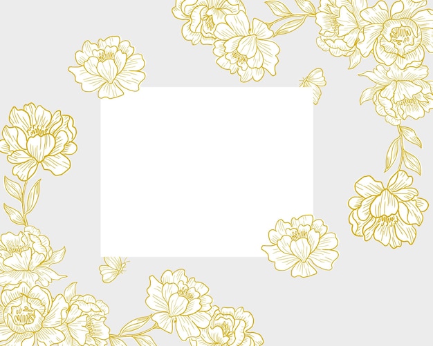 un marco con flores amarillas y un fondo blanco con un lugar para el texto