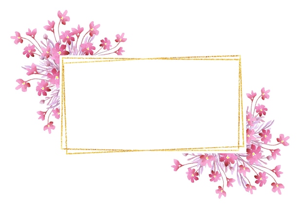 Vector marco de flores de color rosa
