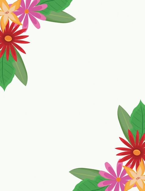 Marco de flores hermosas