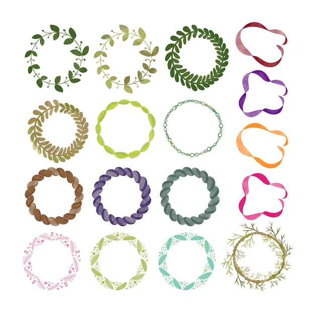 Marco de flores y hojas de acuarela Hojas verdes clipart