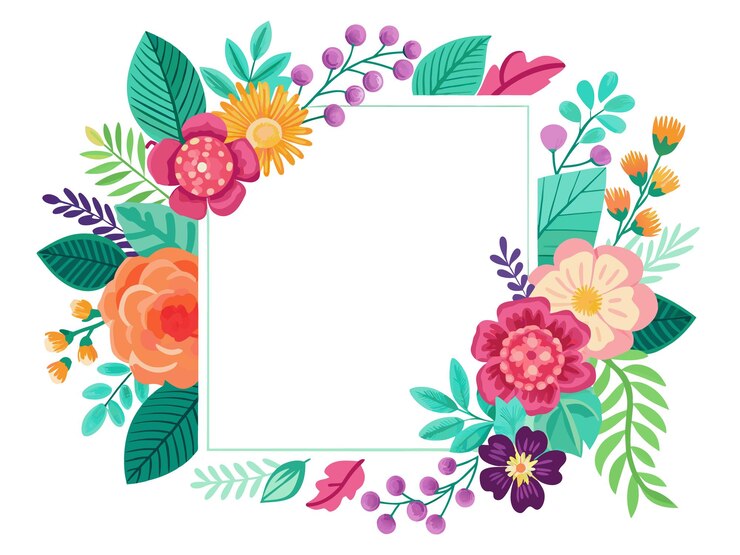 Vector un marco con flores y un marco que dice primavera