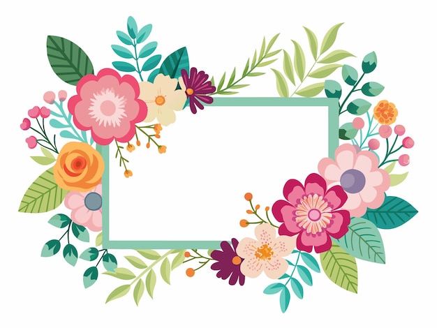 un marco con flores y un marco que dice primavera