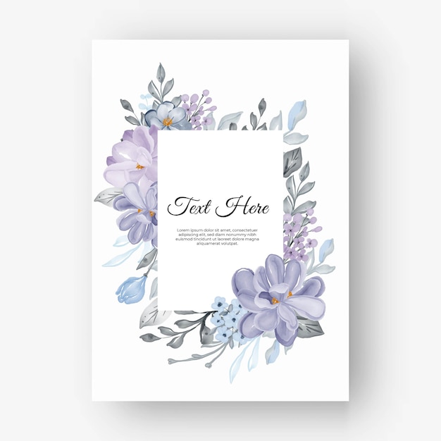 Marco de flores rectangular con flores lilas
