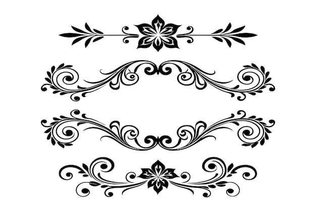 marco de flores silueta ilustración de arte vectorial en un fondo blanco