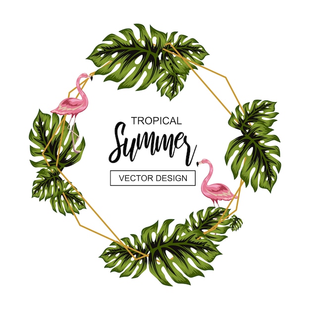 marco de flores de verano tropical
