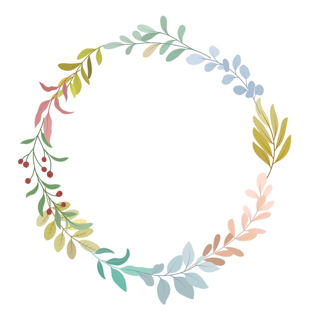el marco del follaje está dispuesto en un círculo diseño de follaje elegante para bodas tarjetas invitaciones