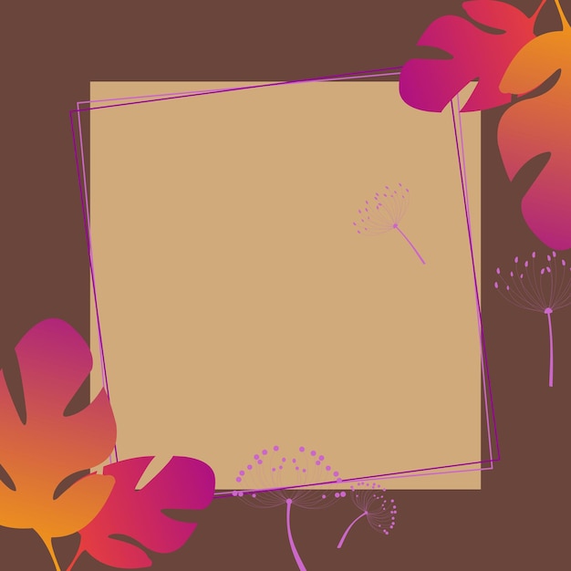 Marco de fondo floral abstracto volante signo digital y diseño conceptual vector editable