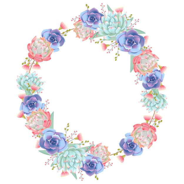 Marco de fondo floral con suculentas.