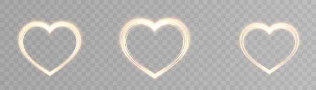 Marco en forma de corazón brillante con efectos de luz brillantes Elemento de diseño para el día de San Valentín Vector