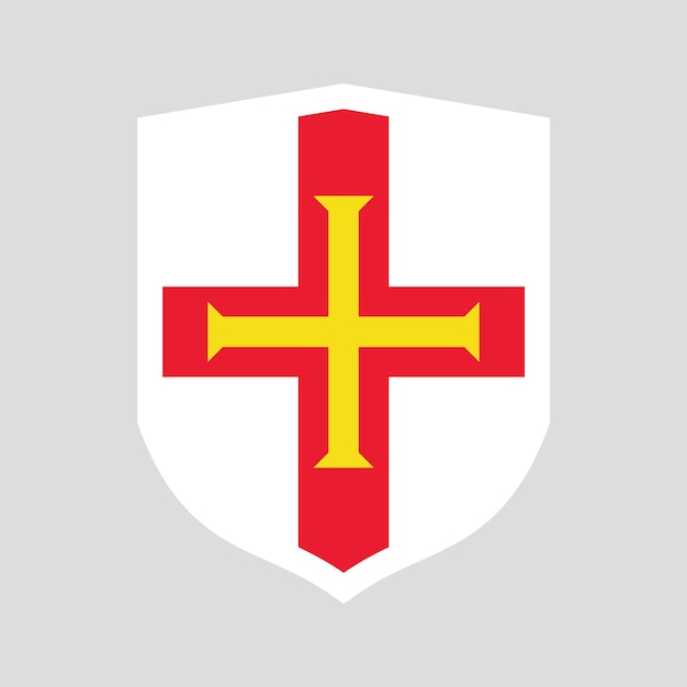 Marco en forma de escudo de la bandera de Guernsey