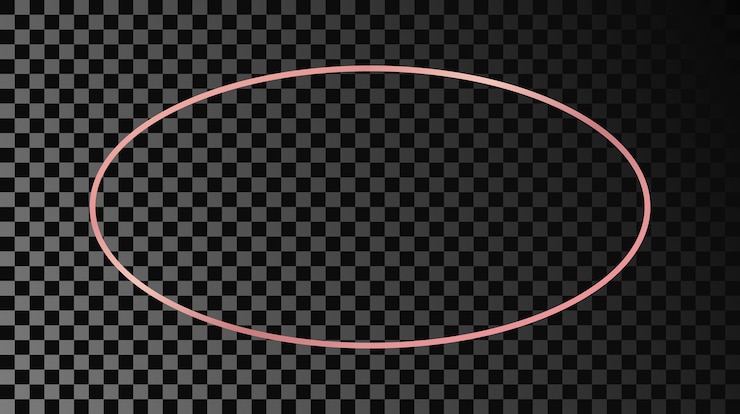 Vector marco de forma ovalada brillante de oro rosa