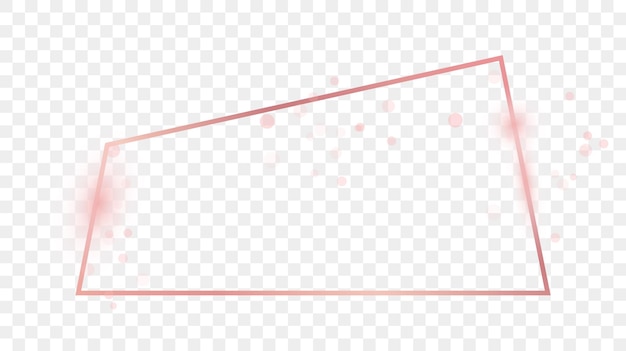 Marco de forma trapezoidal brillante de oro rosa
