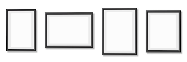 Marco de la foto. marcos de cuadros con sombra. ilustración vectorial