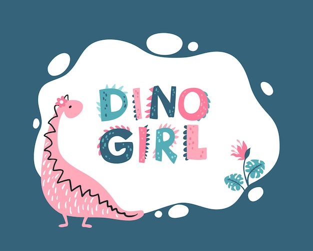 Marco de fotos girly dino, plantillas para texto o invitaciones.