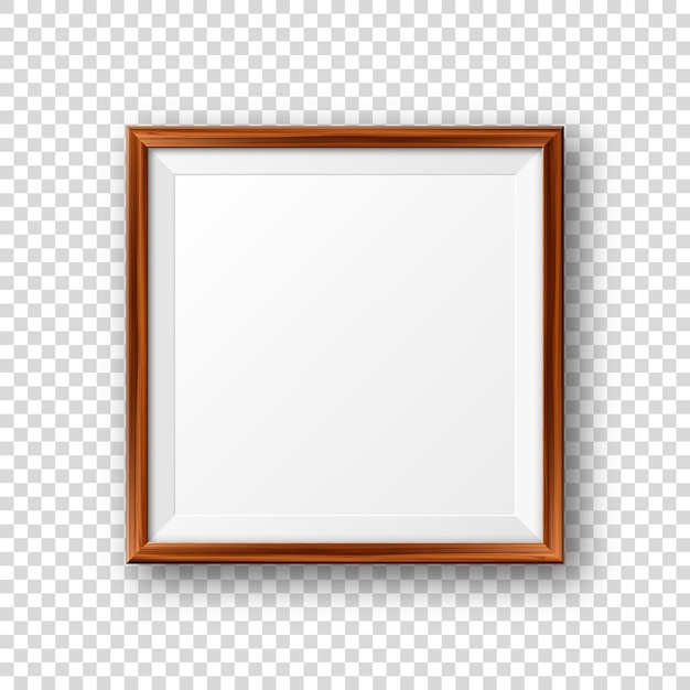 Marco de fotos de madera en blanco realista modelo de póster moderno marco de fotos vacío con textura de arte de madera