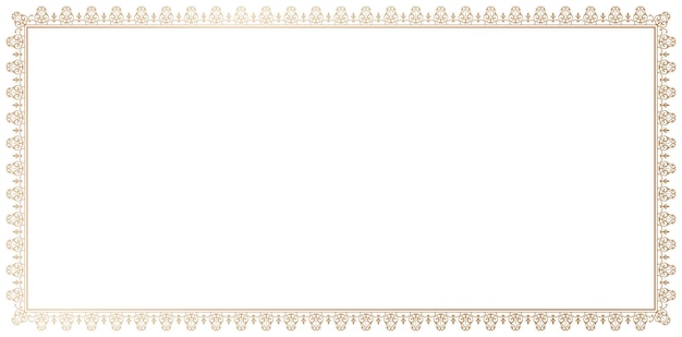 marco de fotos rectangular borde decorativo diseño elegante color dorado fondos blancos aislados