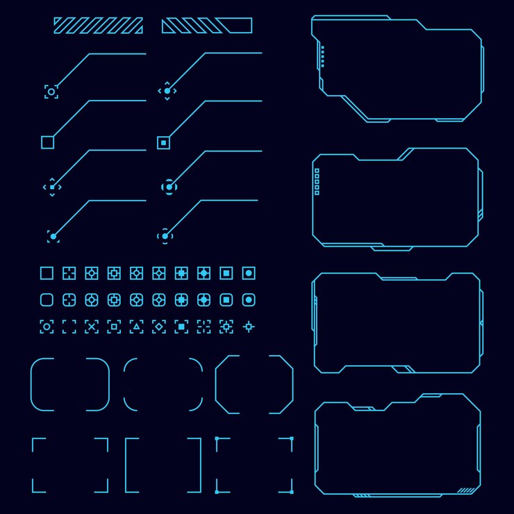 Vector marco futurista tecnología hud elemento de diseño cyberpunk tecnología elemento hitech