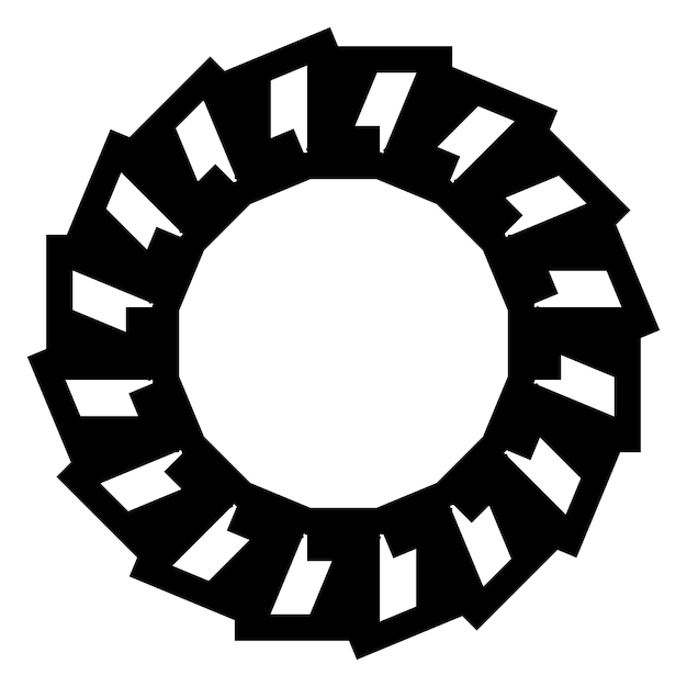 Marco geométrico negro sobre fondo blanco para el concepto de maqueta