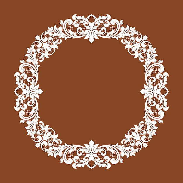 marco grabado elemento vectorial floral decoración