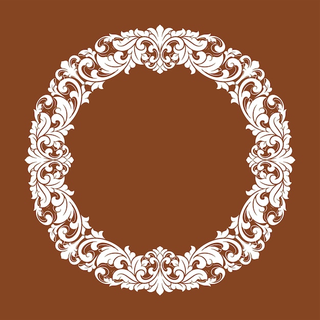 marco grabado elemento vectorial floral decoración