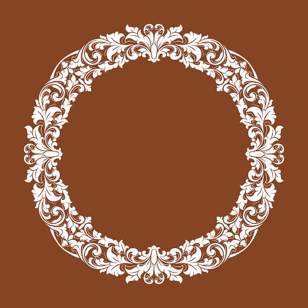 marco grabado elemento vectorial floral decoración
