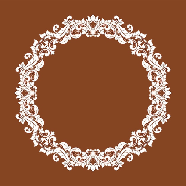 marco grabado elemento vectorial floral decoración