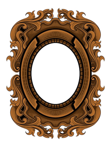 Vector marco grabado de vector clásico ornamental de lujo
