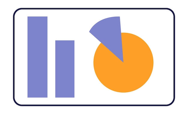 Marco de gráfico de diagrama. Icono de análisis de datos. Elemento del tablero aislado sobre fondo blanco.