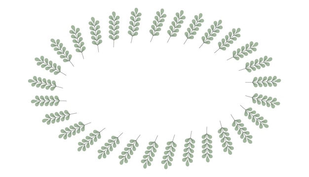un marco hecho de hojas hermoso marco una plantilla para crear postales vector doodle