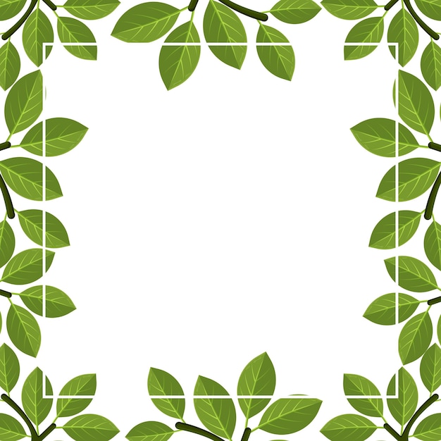 marco de hoja en ilustración vectorial de fondo blanco