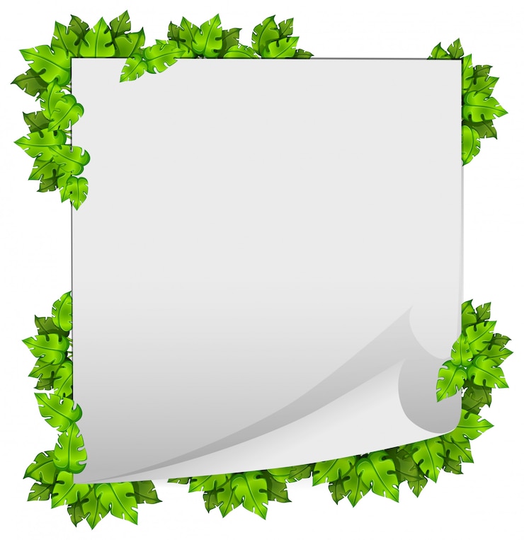 Vector un marco de hoja de naturaleza verde