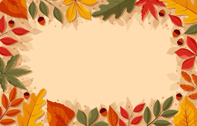 un marco con hojas de otoño y un lugar para el texto
