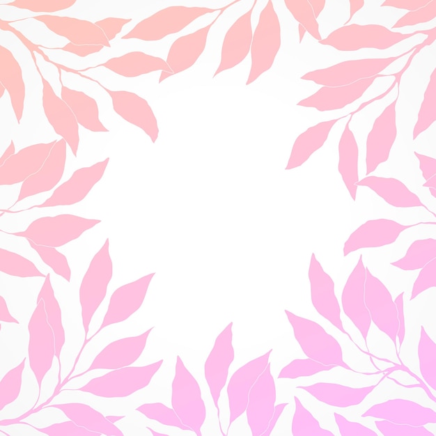Vector marco de hojas rosadas en vector