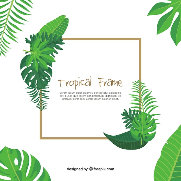 Marco de hojas tropical