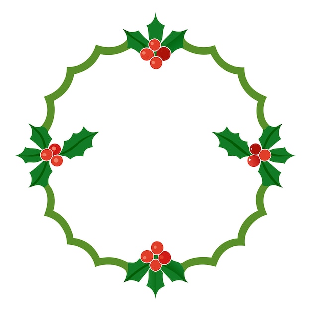 Marco de Holly Berry de Navidad de época Diseño festivo editable