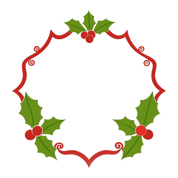 Marco de Holly Berry de Navidad de época Diseño festivo editable