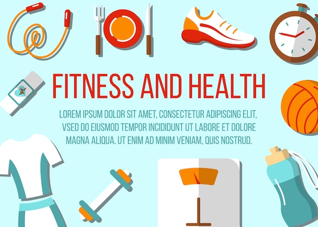 Marco horizontal de fitness y salud.