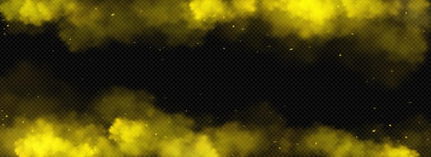 Vector marco de humo amarillo con fondo transparente