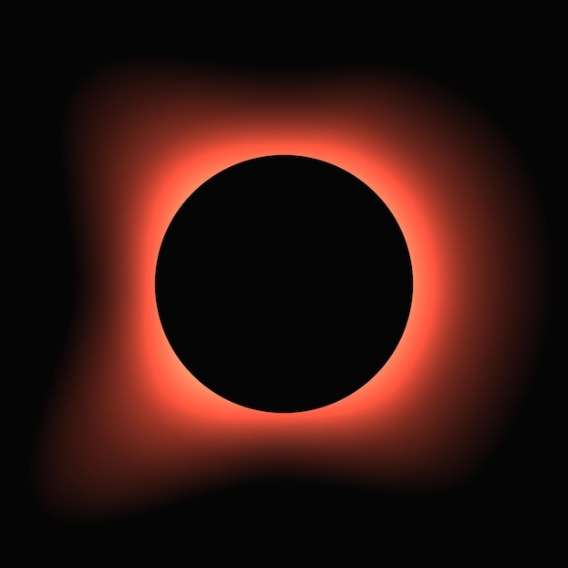 Marco de iluminación circular con gradiente Bandera de neón redonda aislada sobre fondo negro Ilustración vectorial