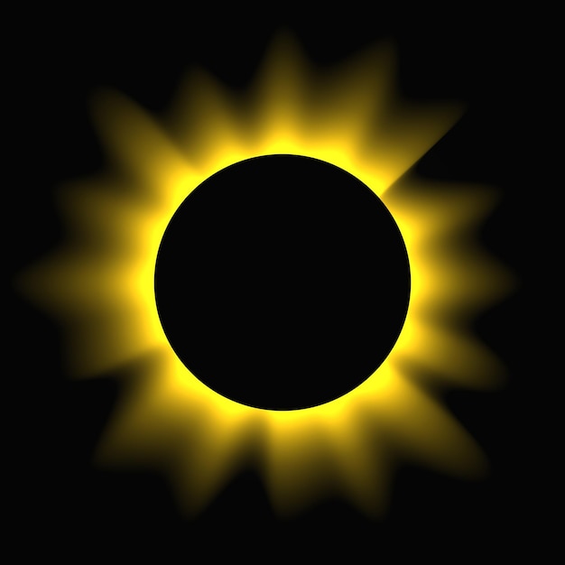 Marco de iluminación circular con gradiente Estandarte de neón redondo amarillo aislado sobre fondo negro Ilustración vectorial