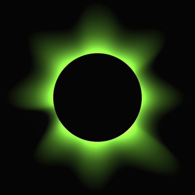 Marco de iluminación circular con gradiente Estandarte de neón redondo verde aislado sobre fondo negro Ilustración vectorial