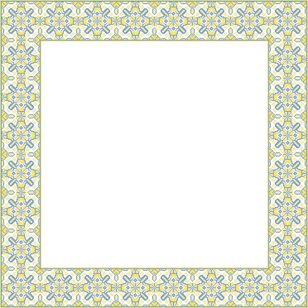 Marco de ilustración vectorial para el texto del ornamento ucraniano en estilo étnico identidad vyshyvanka